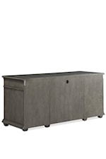 Riverside Furniture Sloane Transitional Credenza and Hutch with USB Outlets and File Drawers