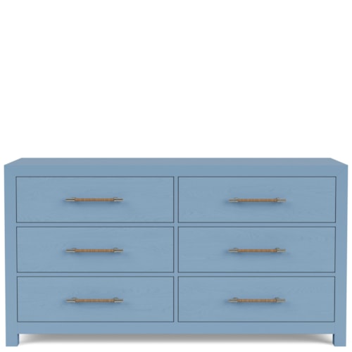 Contemporary 6-Drawer Dresser with Felt-Lined Top Drawers