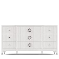 Contemporary 9-Drawer Dresser with Ring Pull Hardware