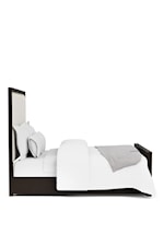 Riverside Furniture Lydia Contemporary Upholstered King Panel Bed with Footboard Storage