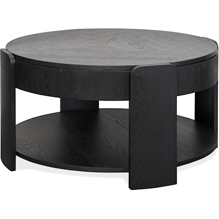 Contemporary Round Coffee Table with Lift Top
