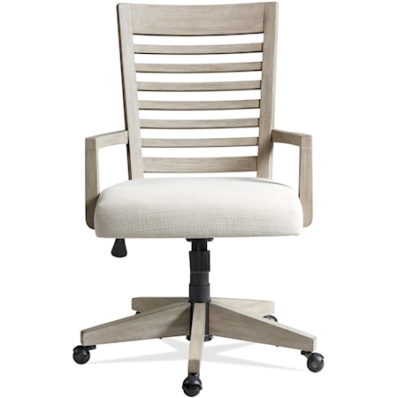 Contemporary Upholstered Desk Chair with Adjustable Seat