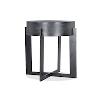 Contemporary Industrial Round End Table