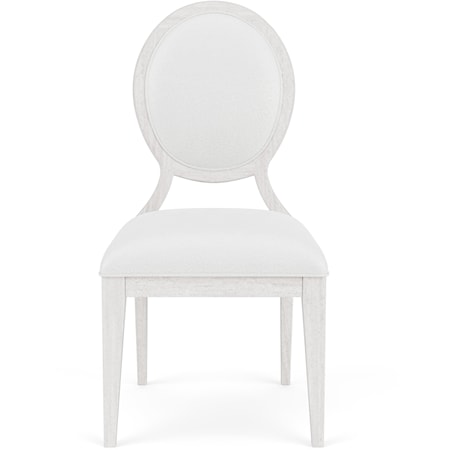 Contemporary Upholstered Side Chair with Oval Back