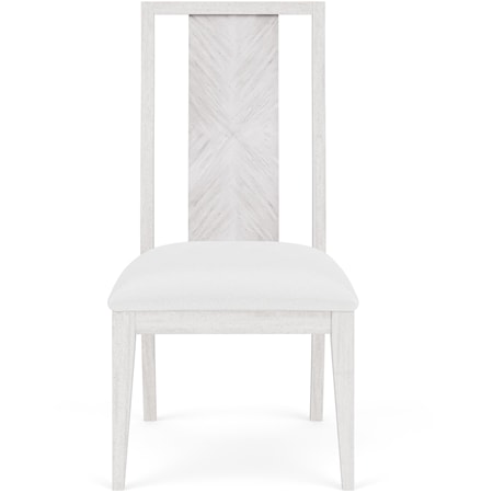 Contemporary Wooden Side Chair with Upholstered Seat