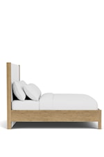 Riverside Furniture Davie Contemporary King Platform Bed with Mitered Match Veneer Pattern on Headboard