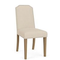 Glam Upholstered Side Chair with Nailhead Trim