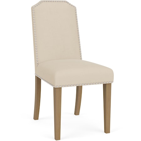 Glam Upholstered Side Chair with Nailhead Trim