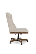 Riverside Furniture Dillon Transitional Upholstered Swivel Desk Chair with Adjustable Seat