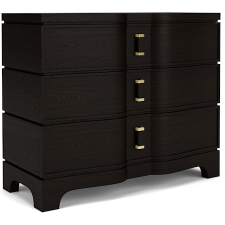Transitional 3-Drawer Bachelors Chest with Felt-Lined Top Drawer