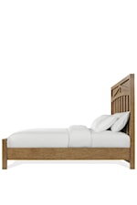Riverside Furniture Bozeman Rustic Contemporary Queen Panel Bed with Timber Truss Detailing on Headboard