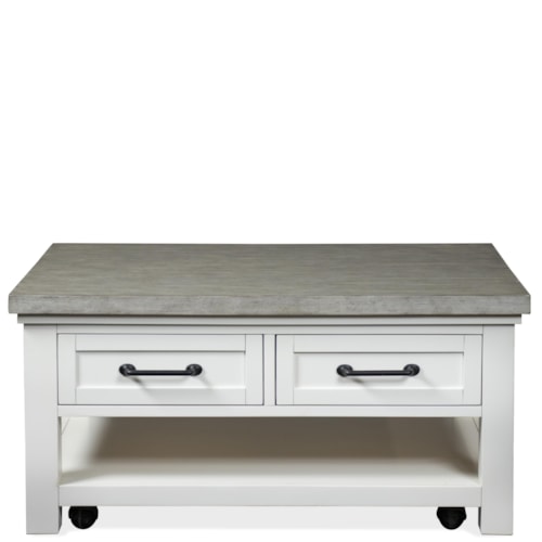 Cottage-Style Cocktail Table with Casters