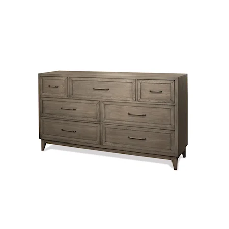 Contemporary 7-Drawer Dresser with Felt-Lined Drawers