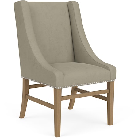 Transitional Upholstered Host Chair with Nailhead Trim