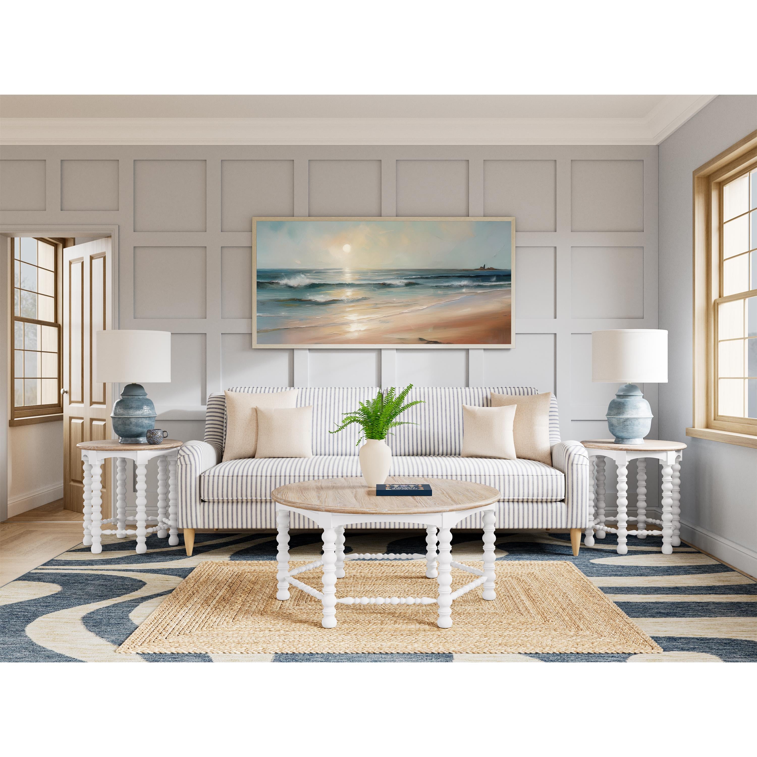 Round Spindle End Table