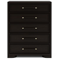 Contemporary 5-Drawer Chest with Recessed Parting Rails