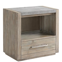 Industrial 1-Drawer Nightstand with Dual USB Power Outlet