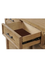 Riverside Furniture Bozeman Rustic Contemporary Server with Wine Bottle Storage and LED Lighting