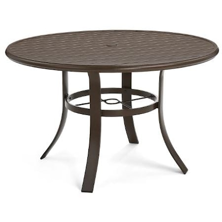 48" Round Slat Top Dining Table