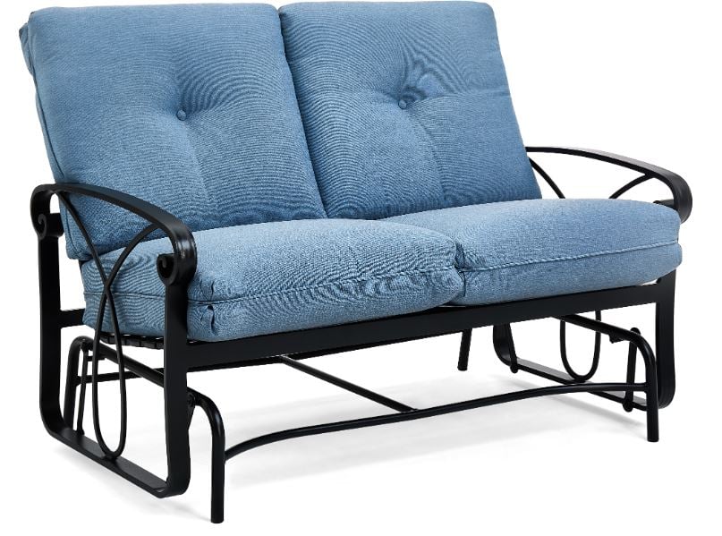 Palazzo Cushion Aluminum Glider Loveseat