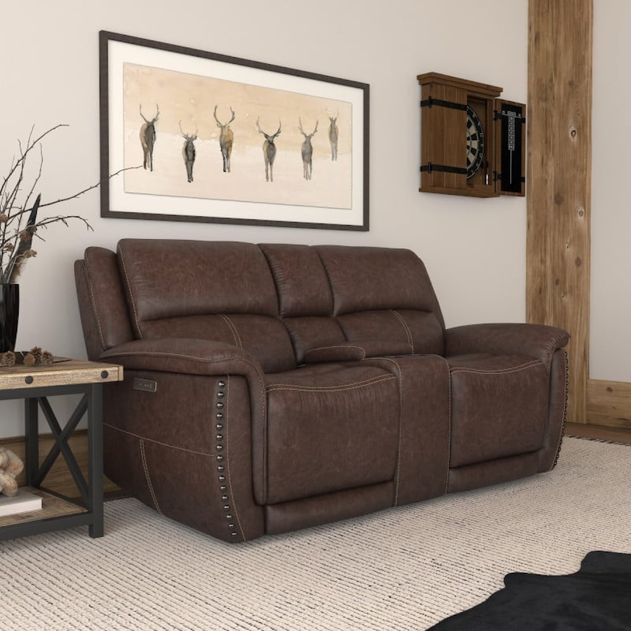 Flexsteel New City New City Power Reclining Loveseat Sable