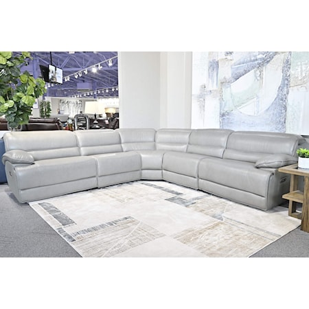London Leather Power Sectional