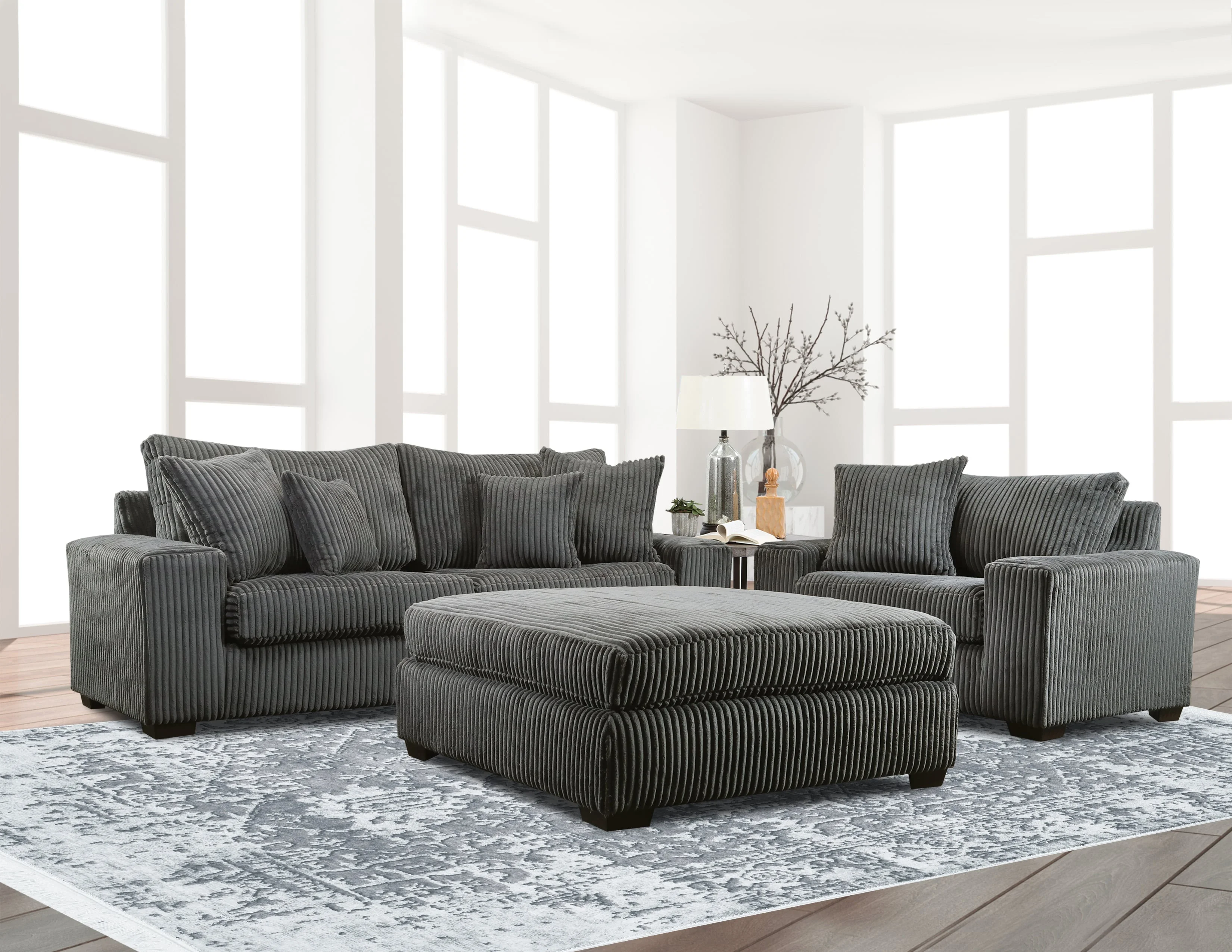 Delta Furniture Manufacturing Libby 21683 Libby Charcoal Sofa Galleria Furniture & Mattress