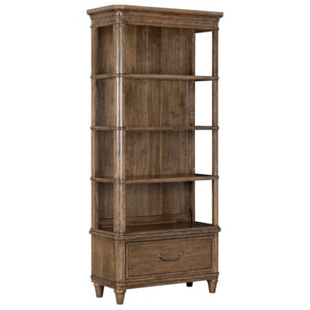 Three-Shelf Bookcase w/Storage Drawer