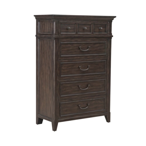 Traditional 5-Drawer Bedroom Chest with Felt-Lined Drawer