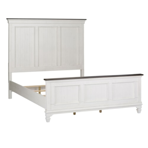 Cottage Queen Panel Bed with Crown Molded Headboard