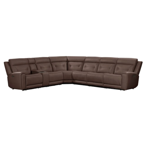 7-Piece Transitional Power Reclining Sectional with Wireless Charging