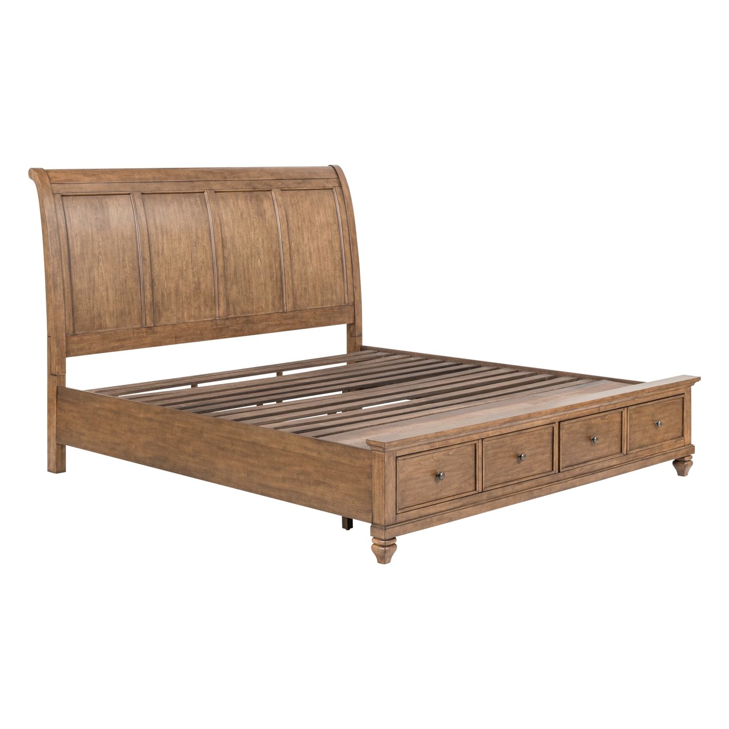 Queen Sleigh Bed w/Footboard Storage