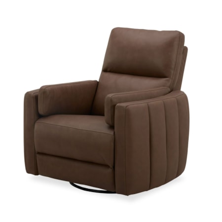 Swivel Glider Power Recliner w/Arm Pillows