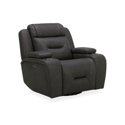 Casual Power Swivel Glide Recliner with LED-Lit Cupholders