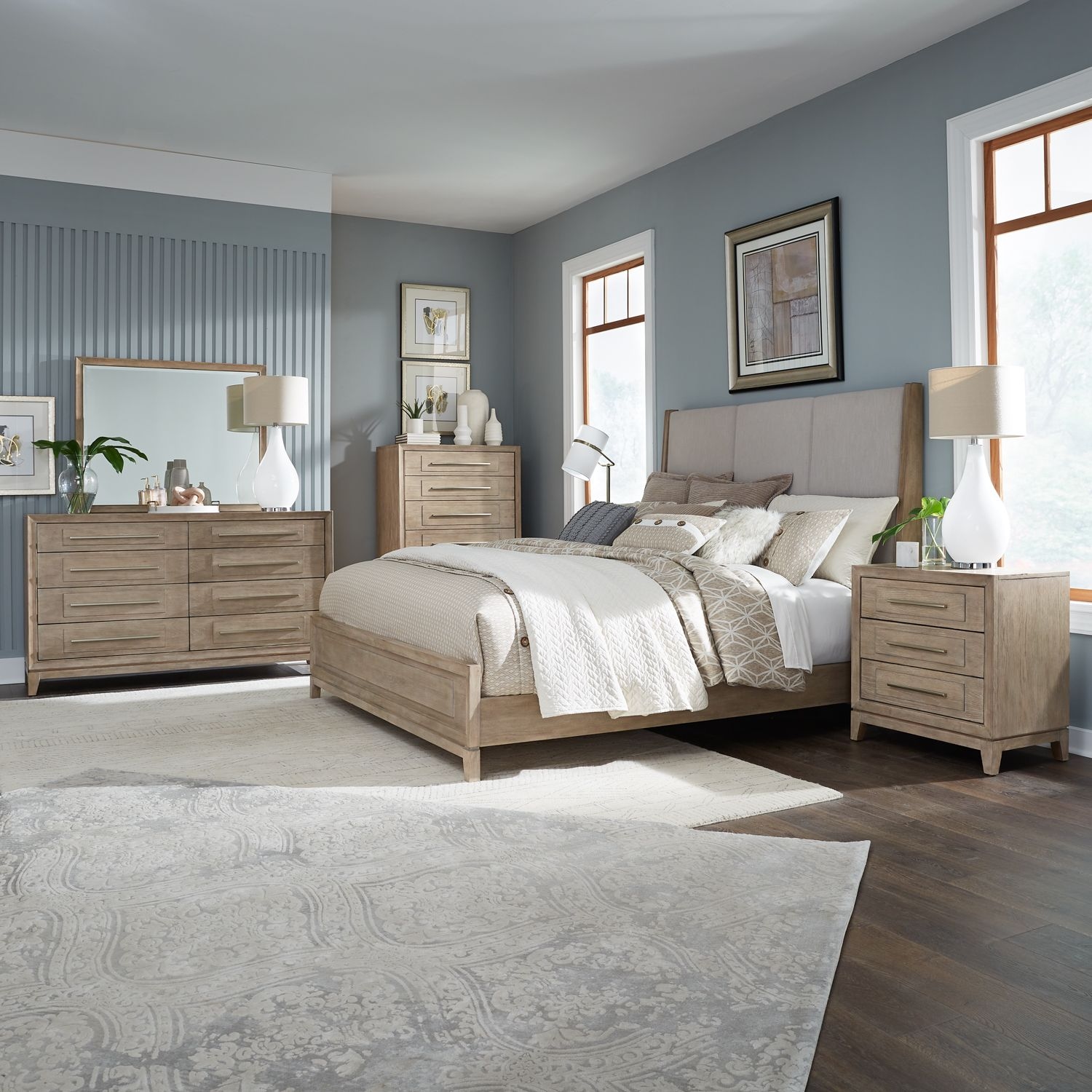 Liberty Furniture Brentwood 5-Piece King Upholstered Bedroom Set