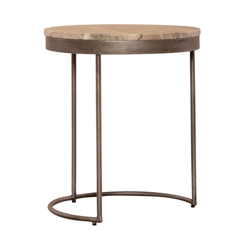 Contemporary Nesting End Tables with Marble Tops
