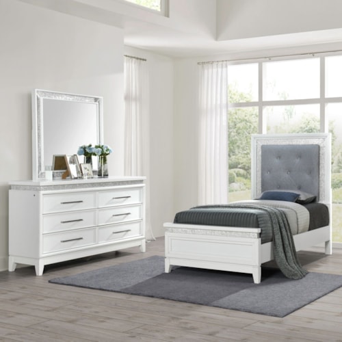 Glam 3-Piece Full Upholstered Bedroom Set