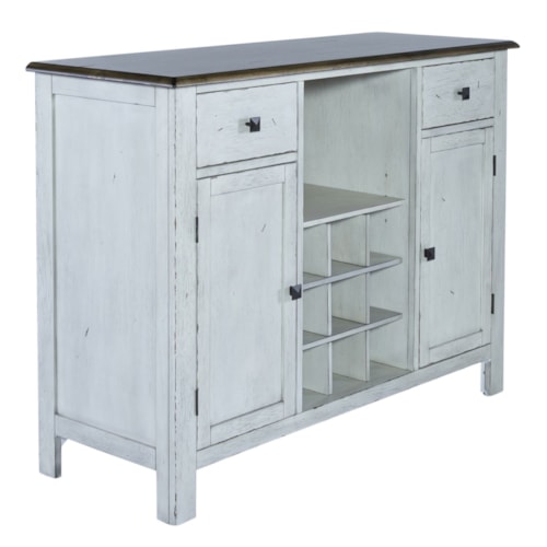 Transitional Dining Server with Removable Wine Bottle Storage