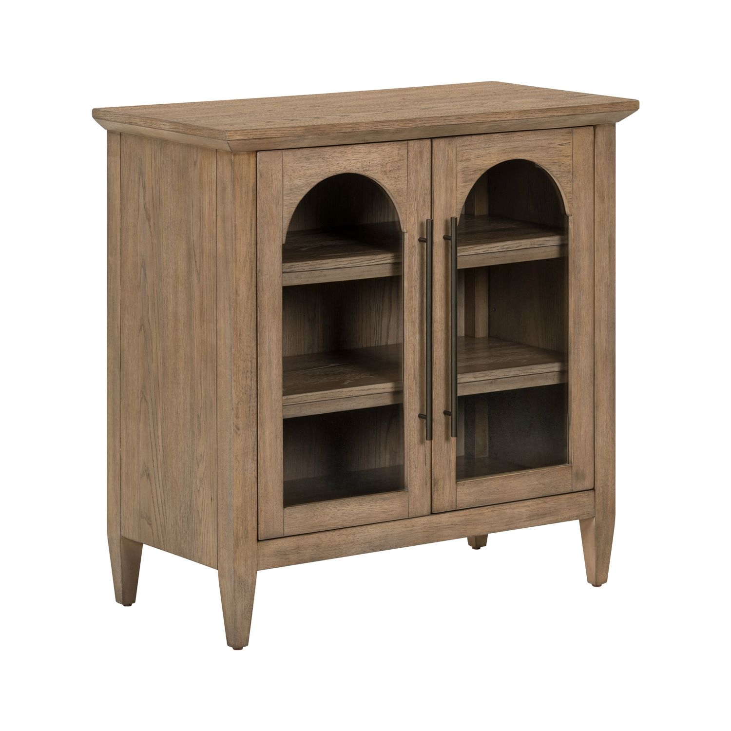 2-Door Accent Cabinet w/Arched Glass Doors