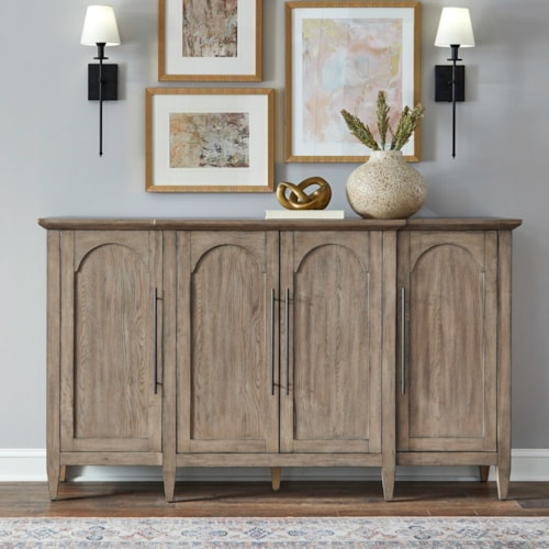 Transitional 4-Door Accent Cabinet w/Archway Design