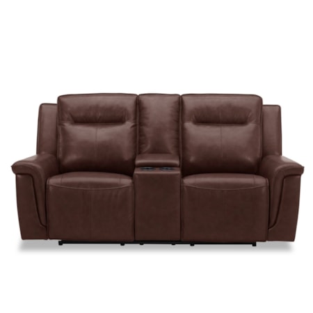 Leather Power Reclining Loveseat
