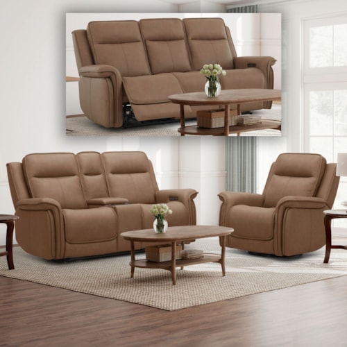 Transitional Power Reclining Sofa, Loveseat, and Recliner