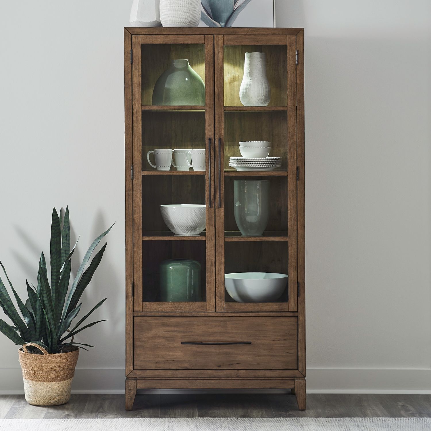 Liberty Furniture Shaker Lakes Bunching Display Cabinet