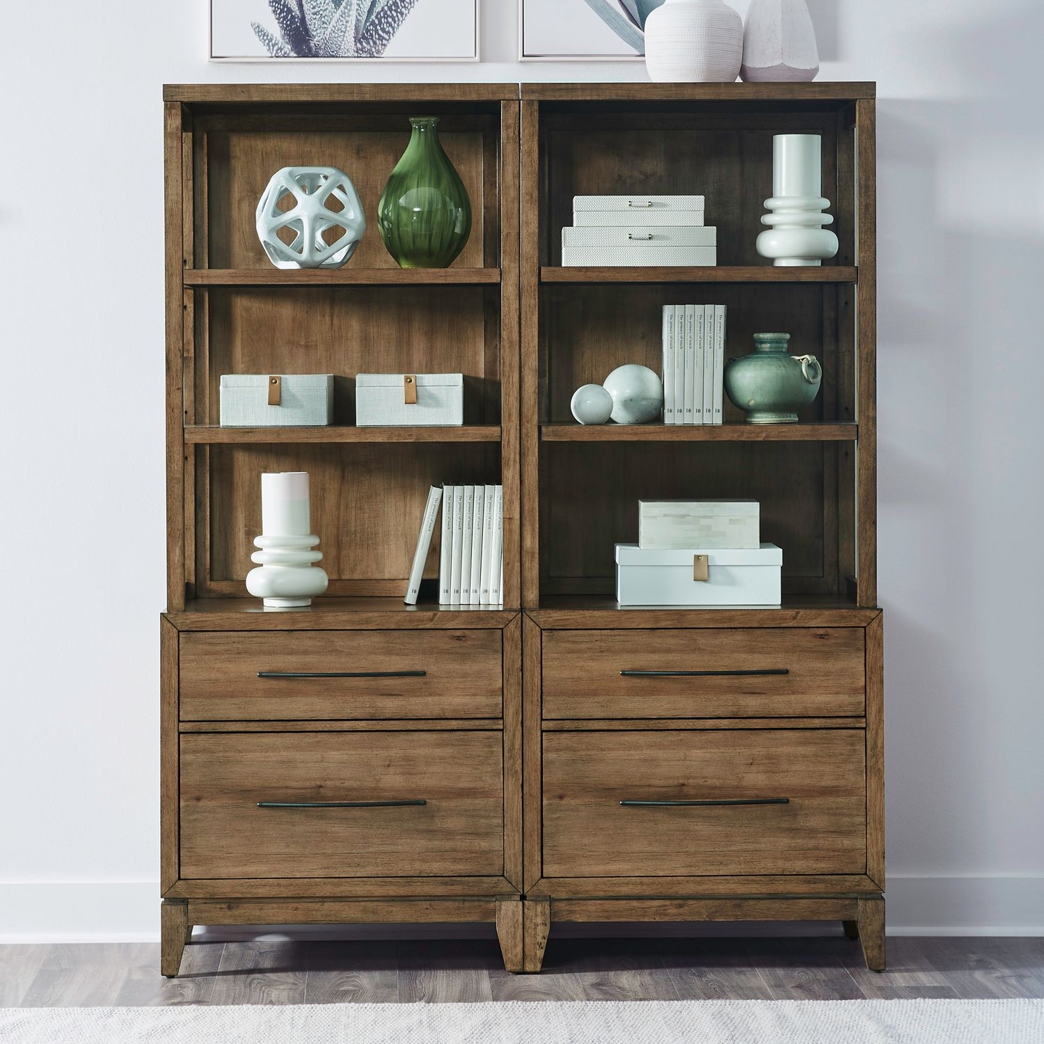 2-pc. Bunching Lateral File Bookcase