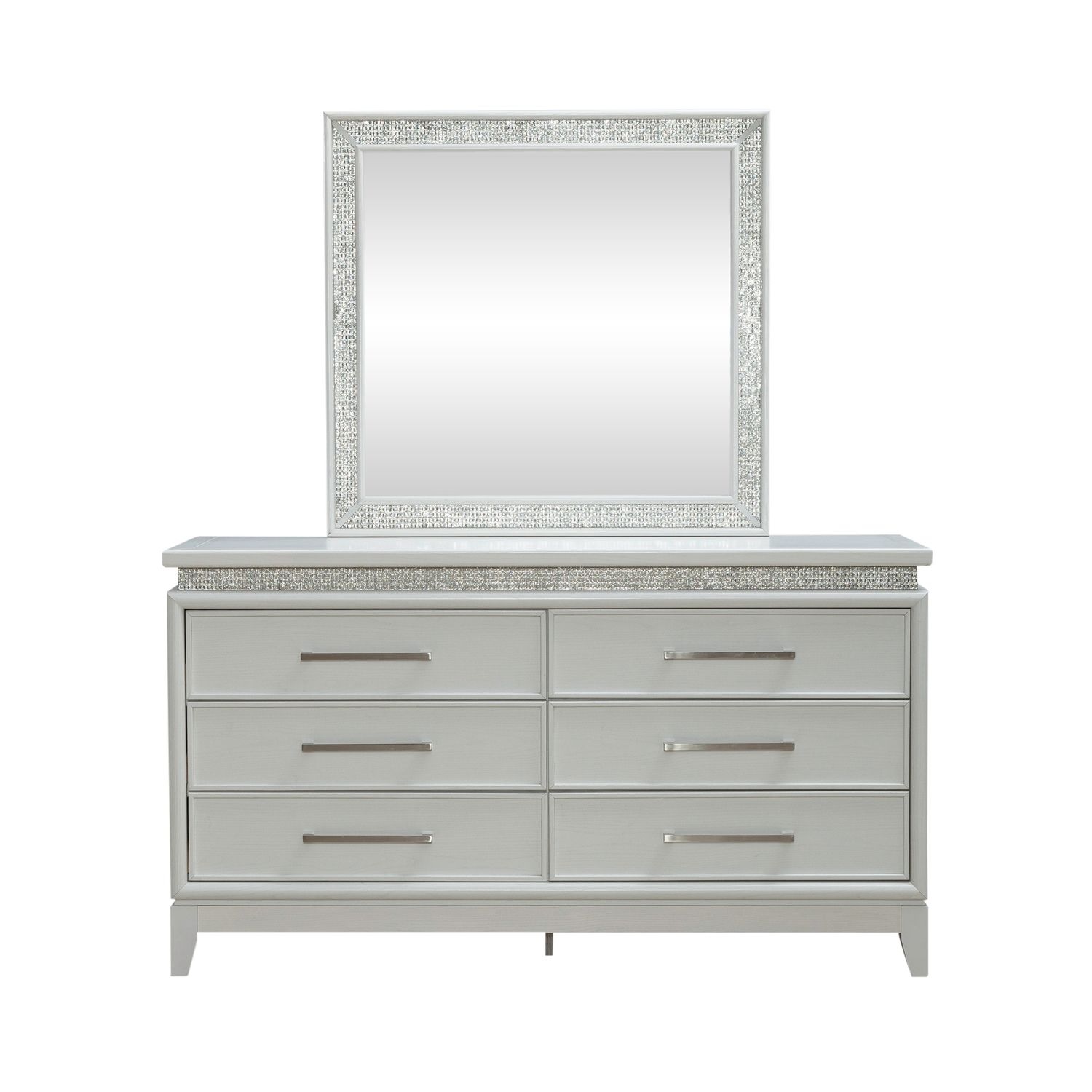 Liberty Furniture Reflections 6-Drawer Dresser with LED Mirror