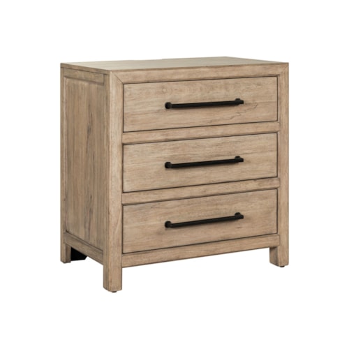 Transitional 3-Drawer Nightstand with USB/C Charging Station