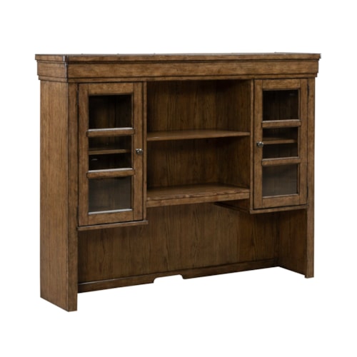 Transitional Credenza Hutch with Touch LED Lighting