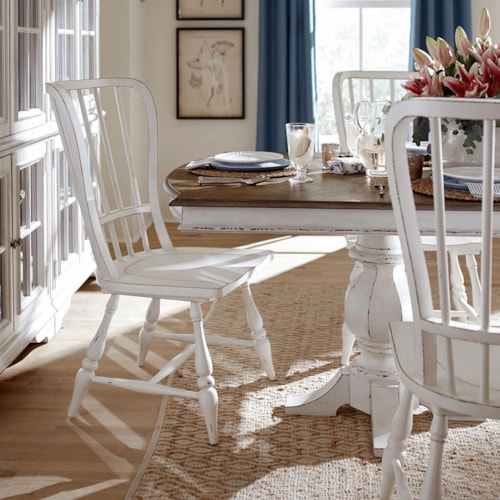 Traditional 5-Piece Rectangular Double Pedestal Dining Set