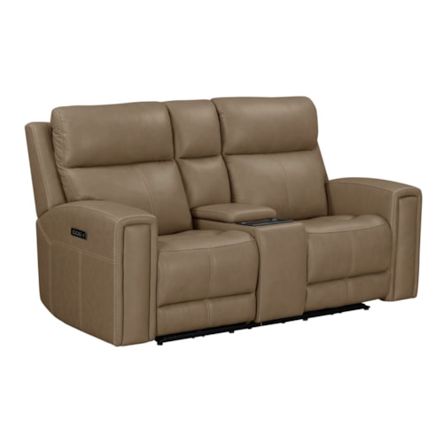 Transitional Power Recline Loveseat with Hidden Wireless Charging