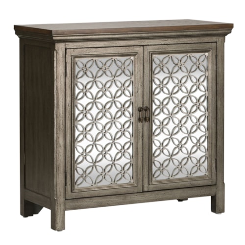 Transitional 2-Door Accent Cabinet with Interior Shelf